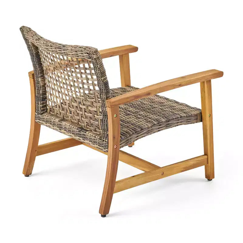 GDFStudio Savannah Ensemble de conversation 3 pièces en bois d'acacia et osier d'extérieur