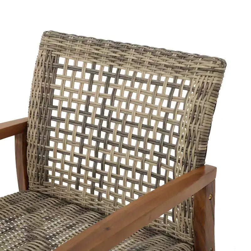 GDFStudio Savannah Ensemble de conversation 3 pièces en bois d'acacia et osier d'extérieur