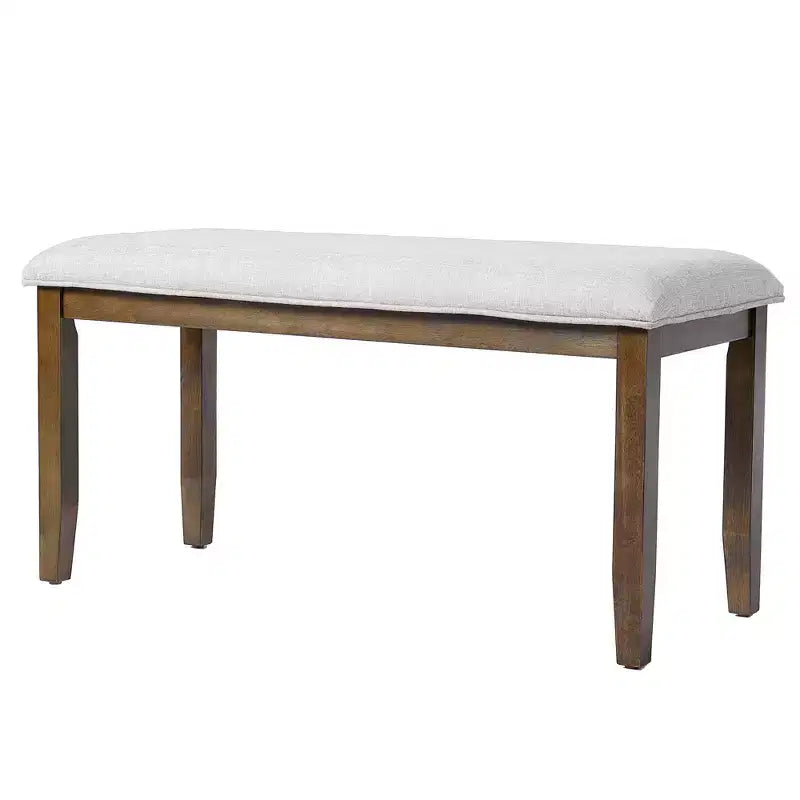 Ensemble de salle à manger extensible de style ferme pour 6 personnes, ensemble de table de cuisine extensible en bois de 7 pièces avec 6 chaises rembourrées