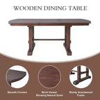Ensemble de salle à manger extensible de style ferme pour 6 personnes, ensemble de table de cuisine extensible en bois de 7 pièces avec 6 chaises rembourrées