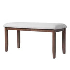 Ensemble de salle à manger extensible de style ferme pour 6 personnes, ensemble de table de cuisine extensible en bois de 7 pièces avec 6 chaises rembourrées