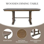 Ensemble de salle à manger extensible de style ferme pour 6 personnes, ensemble de table de cuisine extensible en bois de 7 pièces avec 6 chaises rembourrées