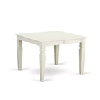 HomeStock Belmont – Ensemble de 7 pièces avec une table Weston et 6 chaises à assise en bois, blanc lin
