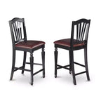 Ensemble de salle à manger HomeStock Belmont avec rallonge intégrée et 8 chaises Parson, finition noire