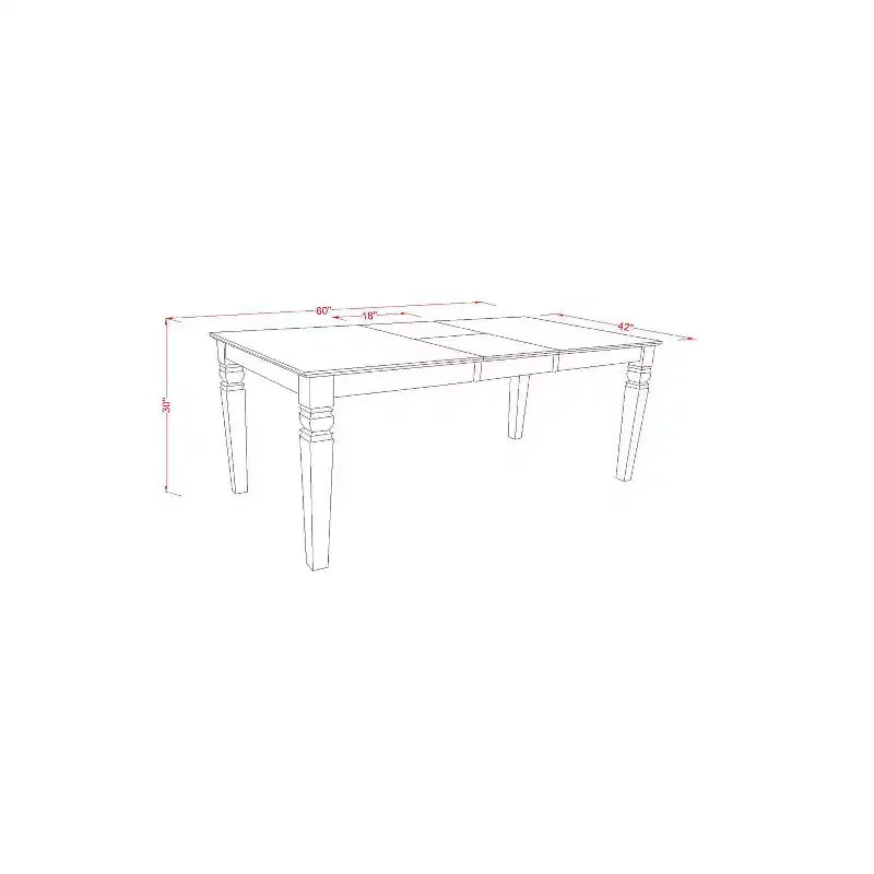 Table de cuisine rectangulaire HomeStock Belmont 5 pièces 42/60 pouces avec rallonge papillon de 18 pouces à rangement automatique et quatre chaises Parson avec pieds noirs