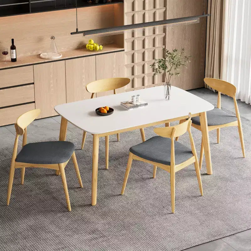 Ensemble de salle à manger Christopher Knight Home Sabrina, 5 pièces, en bois d'hévéa rembourré, de style moderne du milieu du siècle