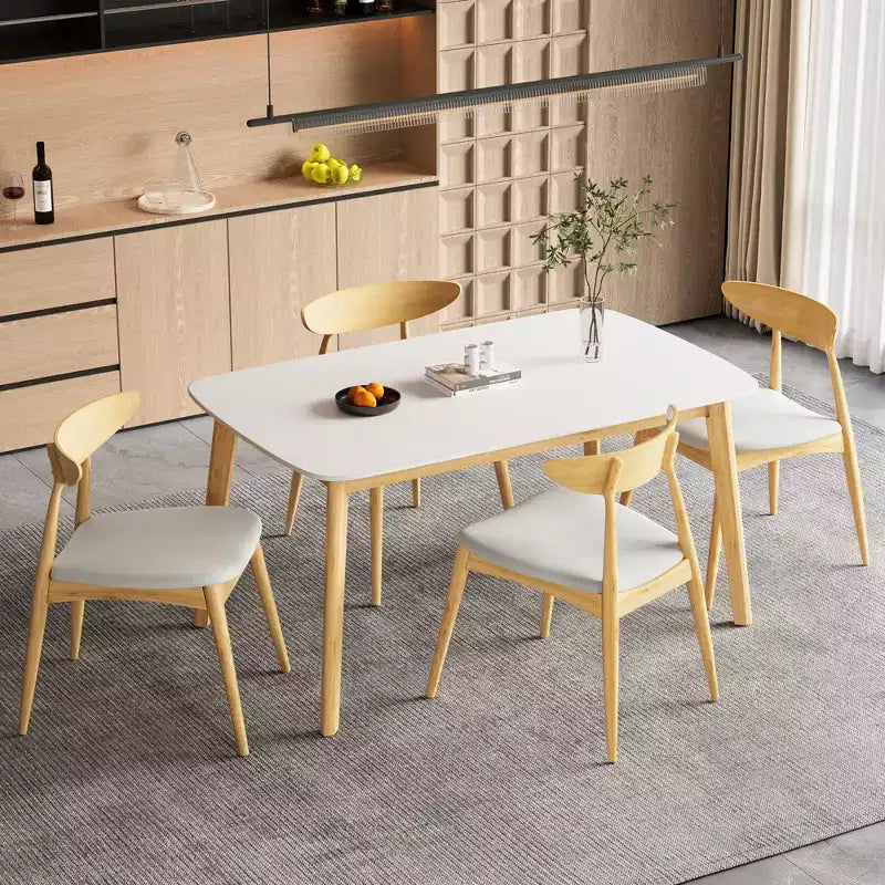 Ensemble de salle à manger Christopher Knight Home Sabrina, 5 pièces, en bois d'hévéa rembourré, de style moderne du milieu du siècle