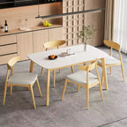 Ensemble de salle à manger Christopher Knight Home Sabrina, 5 pièces, en bois d'hévéa rembourré, de style moderne du milieu du siècle
