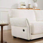 Ensemble de canapé d'angle en forme de L avec pouf, canapé 3 places en chenille avec assise extra-large et USB, 110