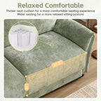 Ensemble de canapé d'angle en forme de L avec pouf, canapé 3 places en chenille avec assise extra-large et USB, 110