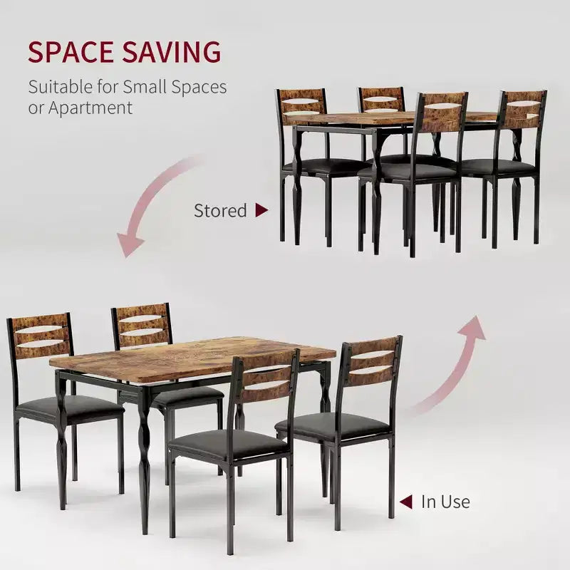 Coolmee Ensemble table et 4 chaises de salle à manger, style industriel, pour cuisine, salle à manger, appartement