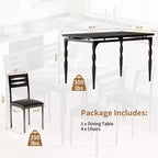 Coolmee Ensemble table et 4 chaises de salle à manger, style industriel, pour cuisine, salle à manger, appartement