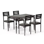 Coolmee Ensemble table et 4 chaises de salle à manger, style industriel, pour cuisine, salle à manger, appartement