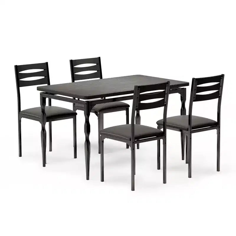 Coolmee Ensemble table et 4 chaises de salle à manger, style industriel, pour cuisine, salle à manger, appartement