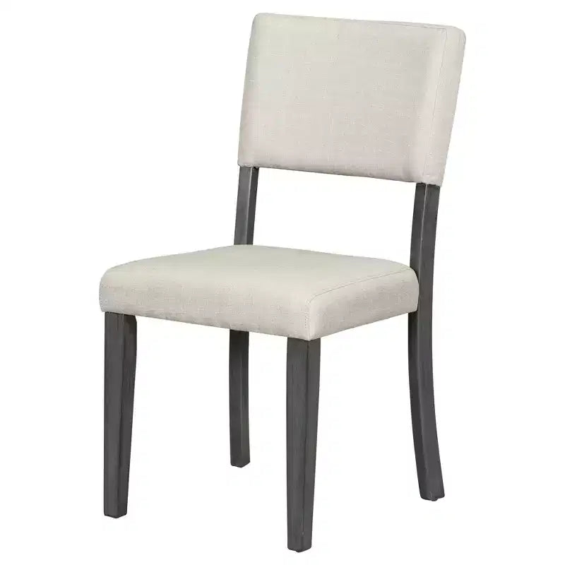 Ensemble de table à manger ronde pour 4 personnes, 5 pièces, style rétro, avec 4 chaises rembourrées