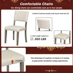 Ensemble de table à manger ronde pour 4 personnes, 5 pièces, style rétro, avec 4 chaises rembourrées