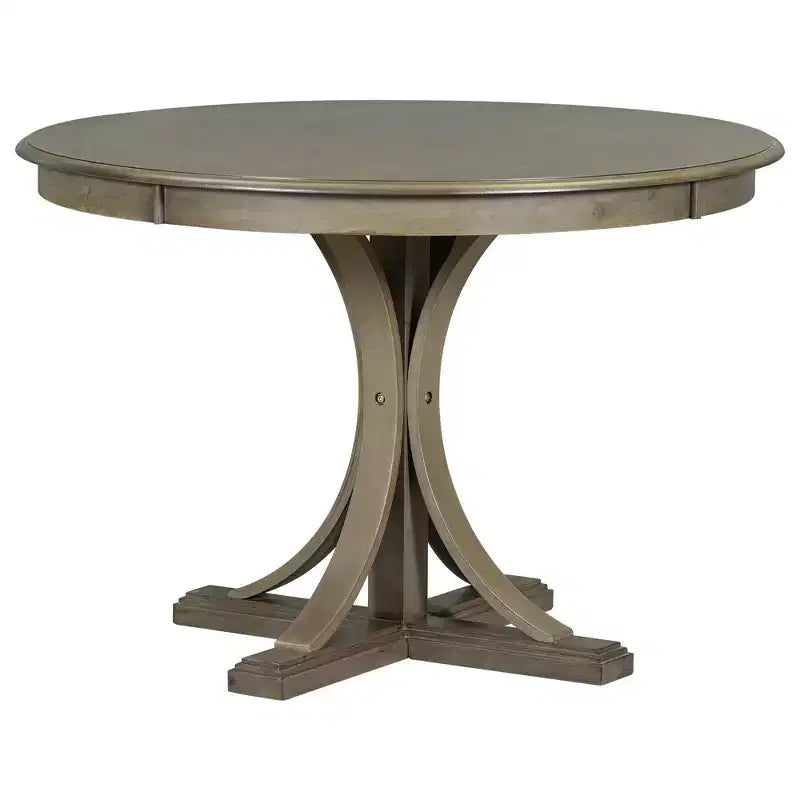 Ensemble de table à manger ronde pour 4 personnes, 5 pièces, style rétro, avec 4 chaises rembourrées