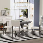 Ensemble de table à manger ronde pour 4 personnes, 5 pièces, style rétro, avec 4 chaises rembourrées