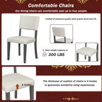 Ensemble de table à manger ronde pour 4 personnes, 5 pièces, style rétro, avec 4 chaises rembourrées
