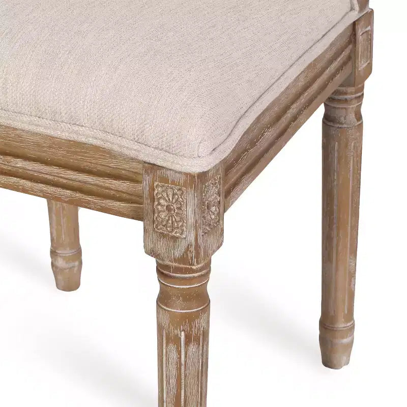Christopher Knight Home Remuda Ensemble de salle à manger circulaire 5 pièces en tissu, bois et rotin, style campagnard français