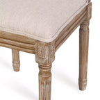 Christopher Knight Home Remuda Ensemble de salle à manger circulaire 5 pièces en tissu, bois et rotin, style campagnard français