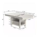 Ensemble de salle à manger extensible VECELO 5/7 pièces, table en bois d'hévéa avec 4/6 chaises de salle à manger rembourrées sans accoudoirs pour la cuisine, gris