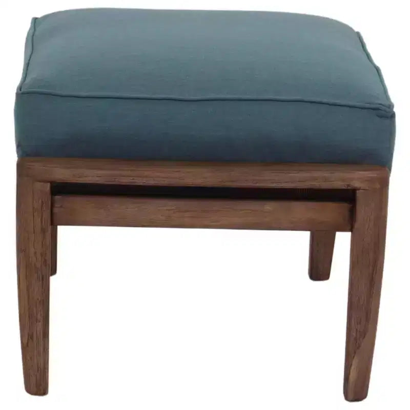 Ensemble deux pièces fauteuil à bascule pivotant et pouf Courtyard Casual Avalon en teck FSC