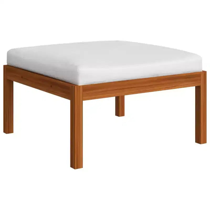 vidaXL Salon de jardin 6 pièces avec coussins crème, ensemble de mobilier de terrasse en bois d'acacia, comprenant des canapés, une table et un repose-pieds