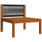 vidaXL Salon de jardin 6 pièces avec coussins crème, ensemble de mobilier de terrasse en bois d'acacia, comprenant des canapés, une table et un repose-pieds