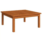 vidaXL Salon de jardin 7 pièces en bois d'acacia massif avec coussins crème – Ensemble de mobilier de jardin rustique et résistant aux intempéries avec table, canapés et fauteuil.