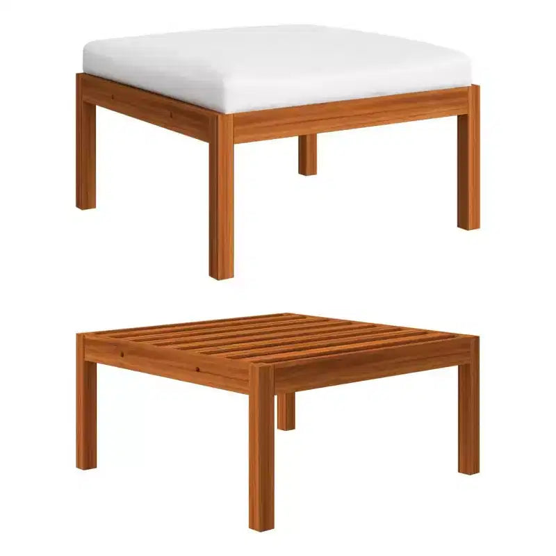 vidaXL Salon de jardin modulaire avec coussins en bois d'acacia massif