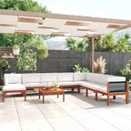vidaXL Salon de jardin modulaire avec coussins en bois d'acacia massif