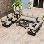 Ensemble de mobilier de jardin moderne EAGLE PEAK Urban Slate 7 pièces : canapé, fauteuils de patio, table basse et table d'appoint