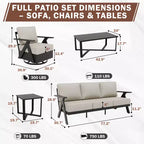 Ensemble de mobilier de jardin moderne EAGLE PEAK Urban Slate 7 pièces : canapé, fauteuils de patio, table basse et table d'appoint