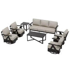 Ensemble de mobilier de jardin moderne EAGLE PEAK Urban Slate 7 pièces : canapé, fauteuils de patio, table basse et table d'appoint