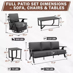 Ensemble de mobilier de jardin moderne EAGLE PEAK Urban Slate 7 pièces : canapé, fauteuils de patio, table basse et table d'appoint