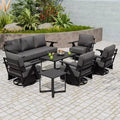 EAGLE PEAK Urban Slate 7 Piece Modern Outdoor Patio Furniture Set, Couch, Patio Chairs, Coffee Table, and Side Table