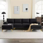 Karl Home |110 in. W Pillow Top Arm 3-Piece U-shaped Polyester Sectionals in Off-White