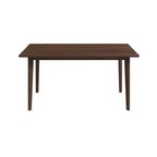 Ensemble de salle à manger 5 pièces en bois massif du milieu du siècle, Teinte noyer brun, Table à bords biseautés et 4 chaises, 4 places