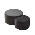 Tables basses gigognes rondes (lot de 2), tables polyvalentes rembourrées en mousse pour salon, tables d'appoint, poufs ou tables de chevet