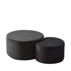 Tables basses gigognes rondes (lot de 2), tables polyvalentes rembourrées en mousse pour salon, tables d'appoint, poufs ou tables de chevet