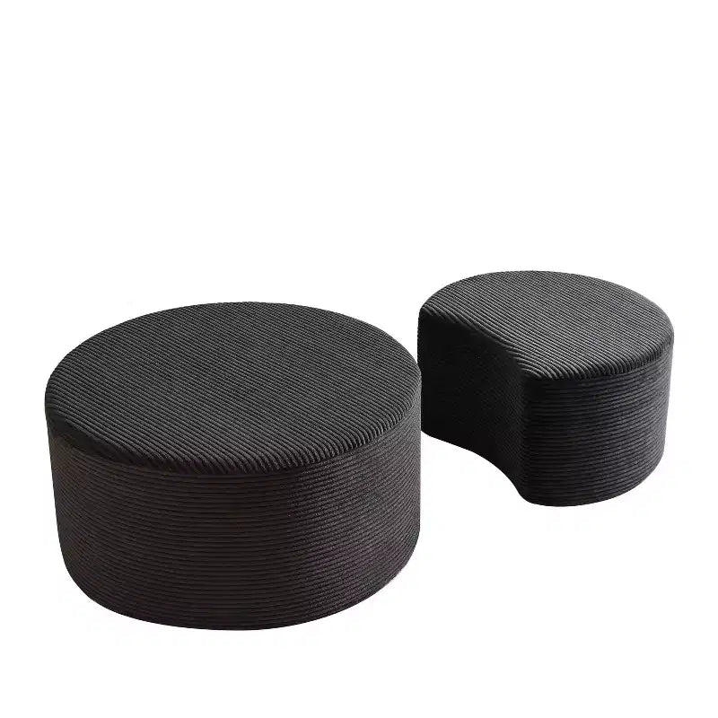 Tables basses gigognes rondes (lot de 2), tables polyvalentes rembourrées en mousse pour salon, tables d'appoint, poufs ou tables de chevet