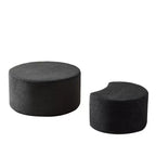 Tables basses gigognes rondes (lot de 2), tables polyvalentes rembourrées en mousse pour salon, tables d'appoint, poufs ou tables de chevet