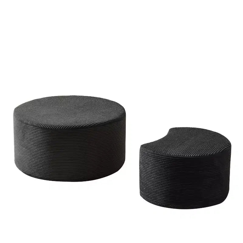 Tables basses gigognes rondes (lot de 2), tables polyvalentes rembourrées en mousse pour salon, tables d'appoint, poufs ou tables de chevet