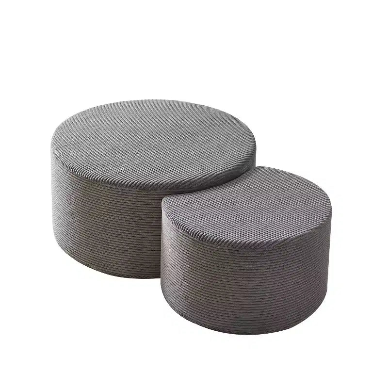 Tables basses gigognes rondes (lot de 2), tables polyvalentes rembourrées en mousse pour salon, tables d'appoint, poufs ou tables de chevet