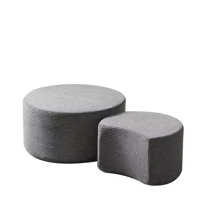 Tables basses gigognes rondes (lot de 2), tables polyvalentes rembourrées en mousse pour salon, tables d'appoint, poufs ou tables de chevet
