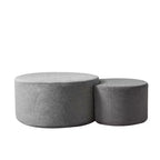 Tables basses gigognes rondes (lot de 2), tables polyvalentes rembourrées en mousse pour salon, tables d'appoint, poufs ou tables de chevet