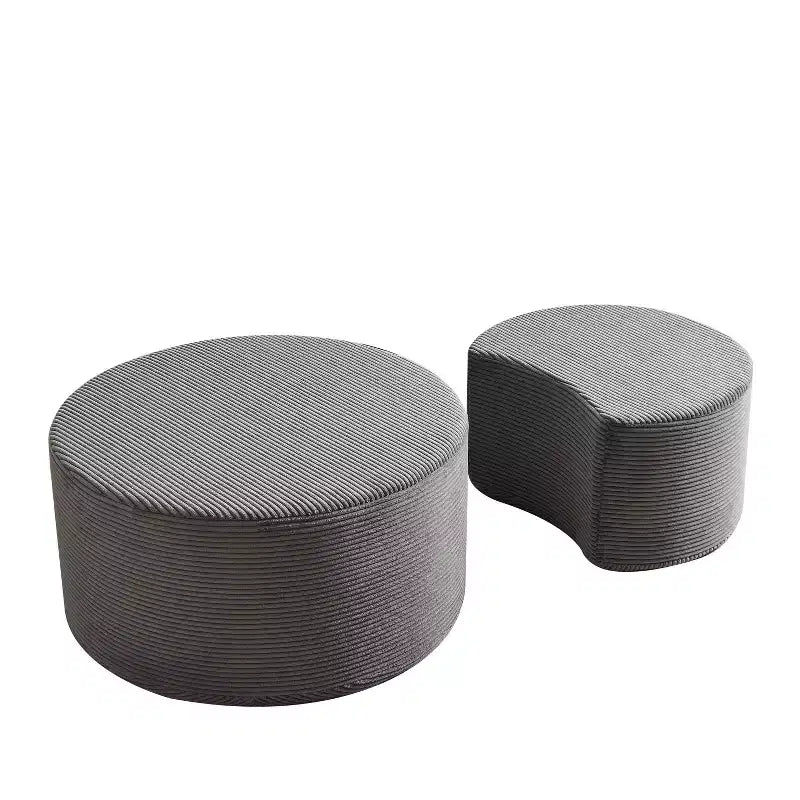 Tables basses gigognes rondes (lot de 2), tables polyvalentes rembourrées en mousse pour salon, tables d'appoint, poufs ou tables de chevet