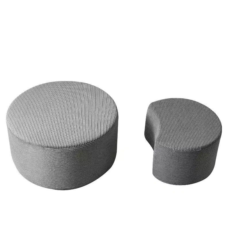 Tables basses gigognes rondes (lot de 2), tables polyvalentes rembourrées en mousse pour salon, tables d'appoint, poufs ou tables de chevet