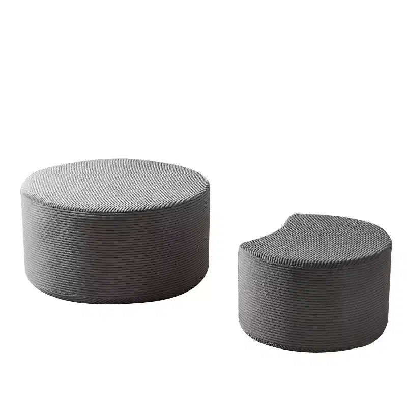 Tables basses gigognes rondes (lot de 2), tables polyvalentes rembourrées en mousse pour salon, tables d'appoint, poufs ou tables de chevet